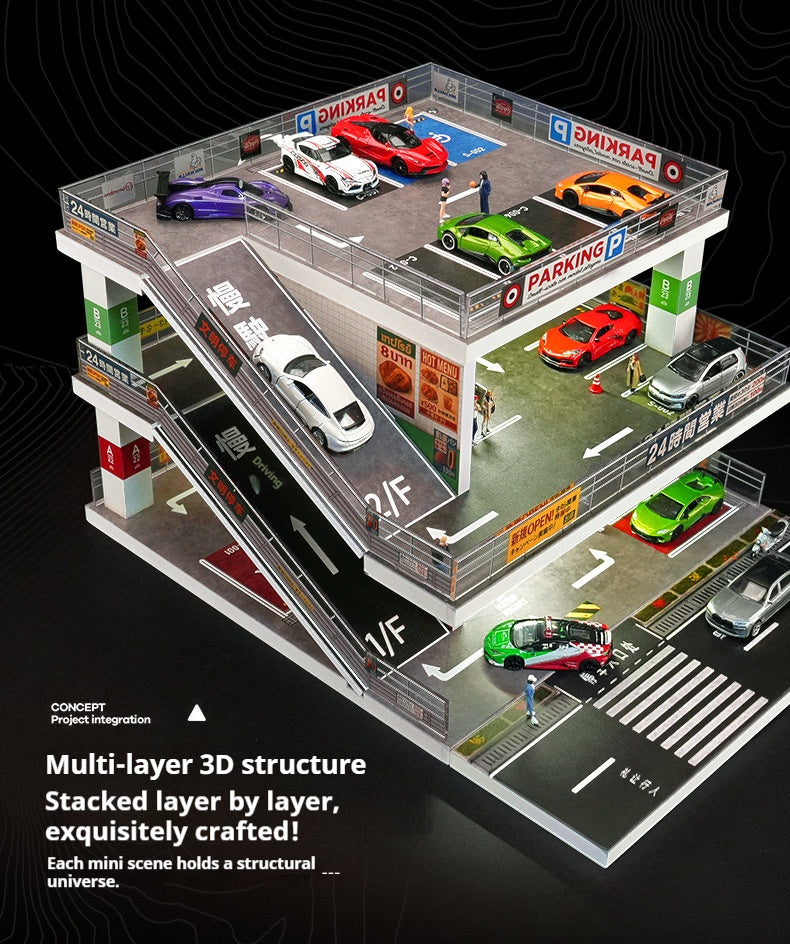 1:64日本の立体駐車場の照明シーン