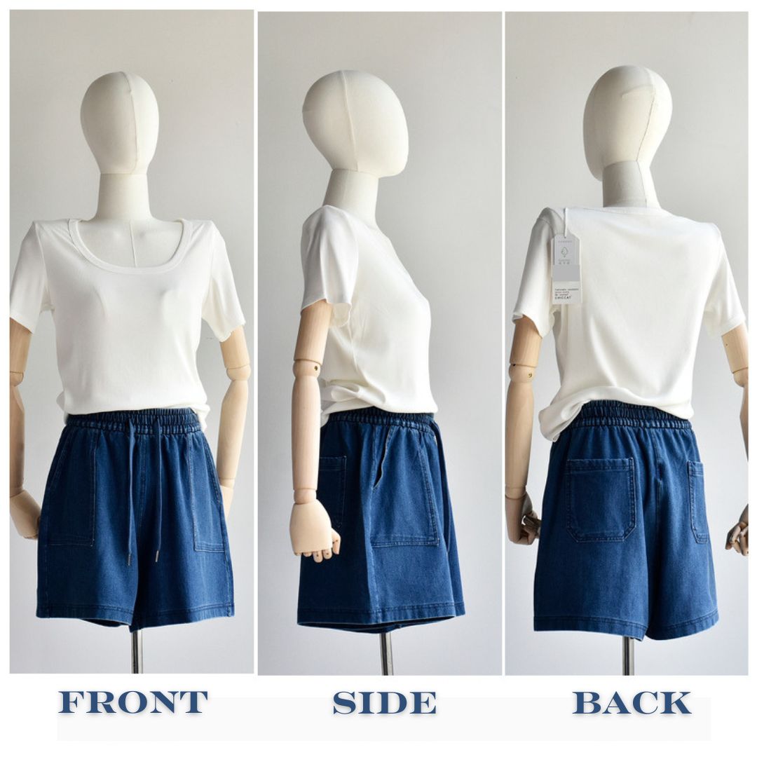 女士純棉牛仔短褲