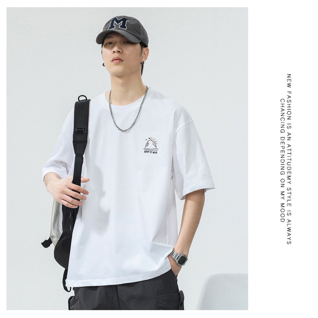 街頭潮男大圖案T卹