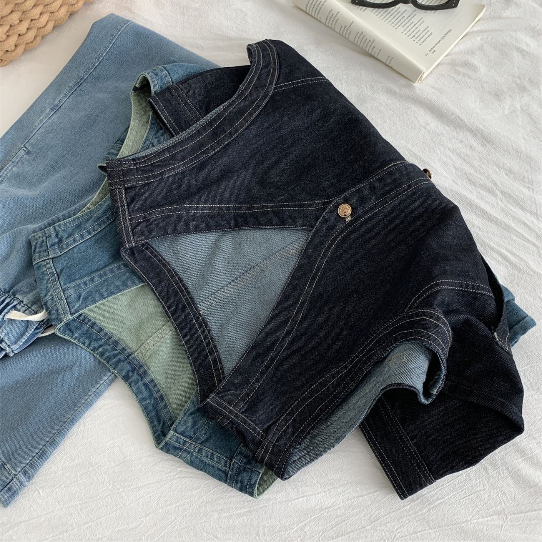 Women's Denim V-Neck Sleeveless Top