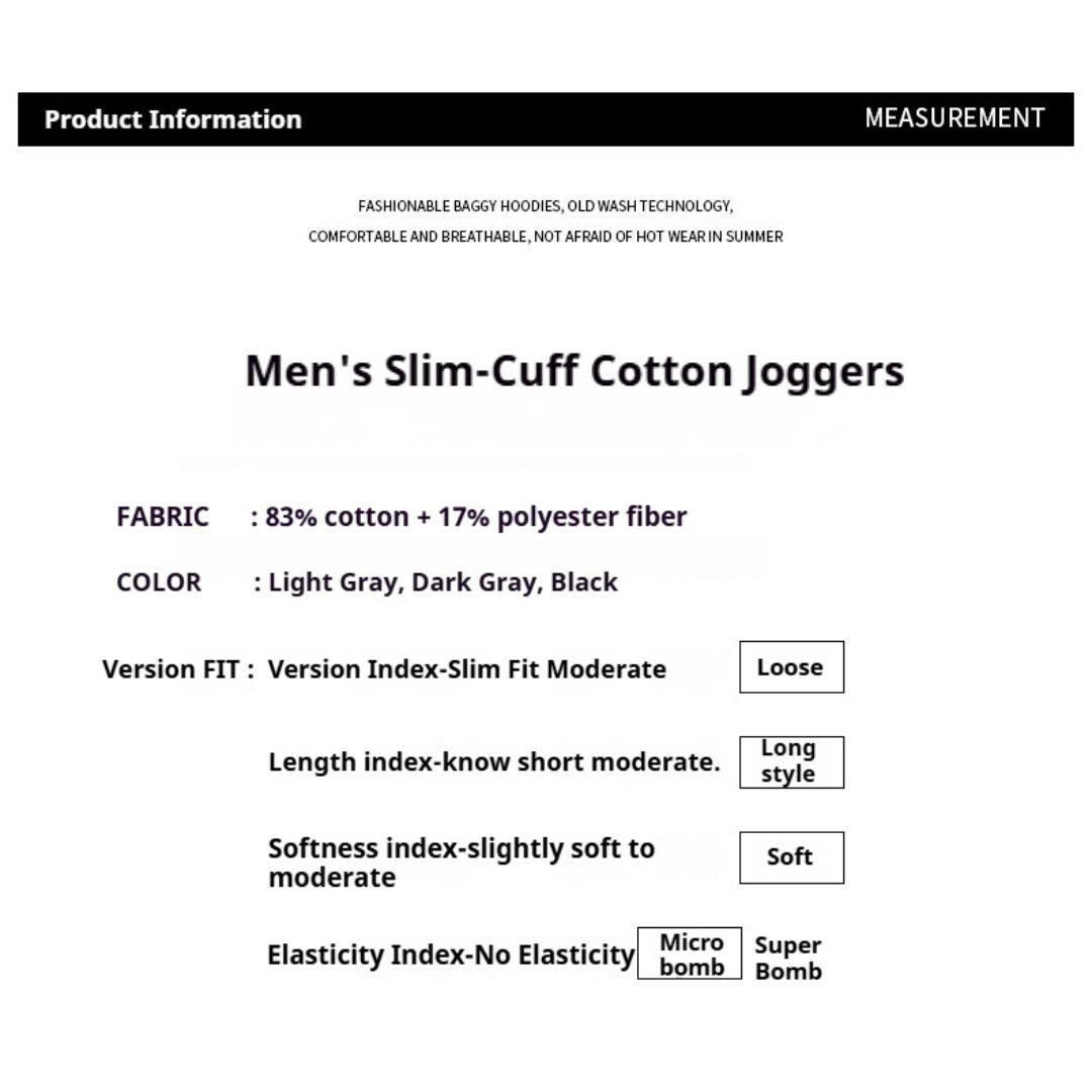 Men's Slim-Cuff Cotton Joggers