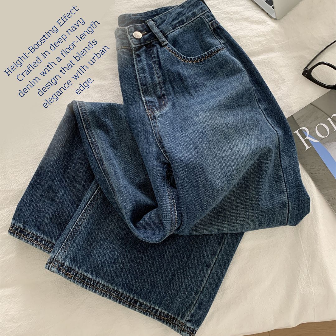 Straight-Leg Denim Jeans with Embroidered Pocket Detail