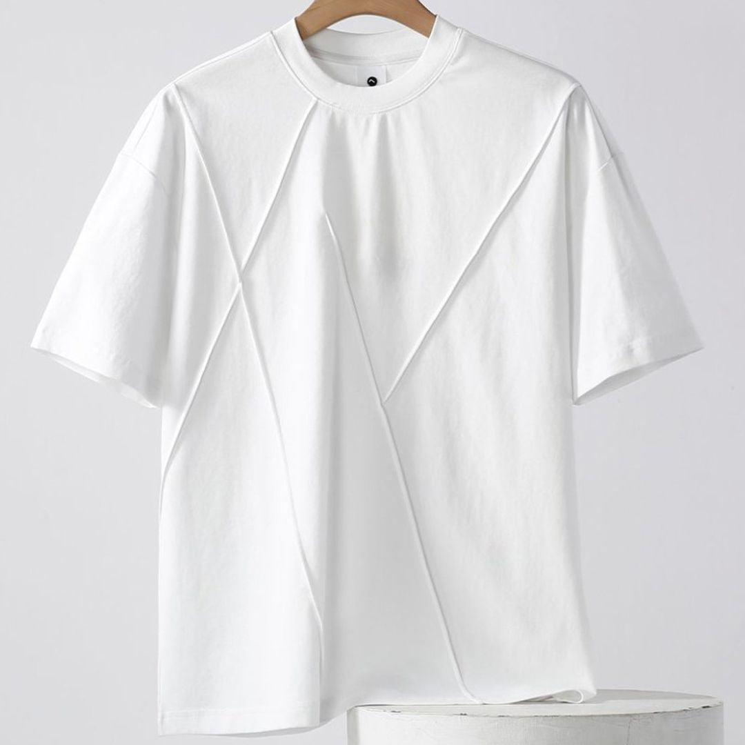 3Dリブデザイン メンズ 半袖Tシャツ