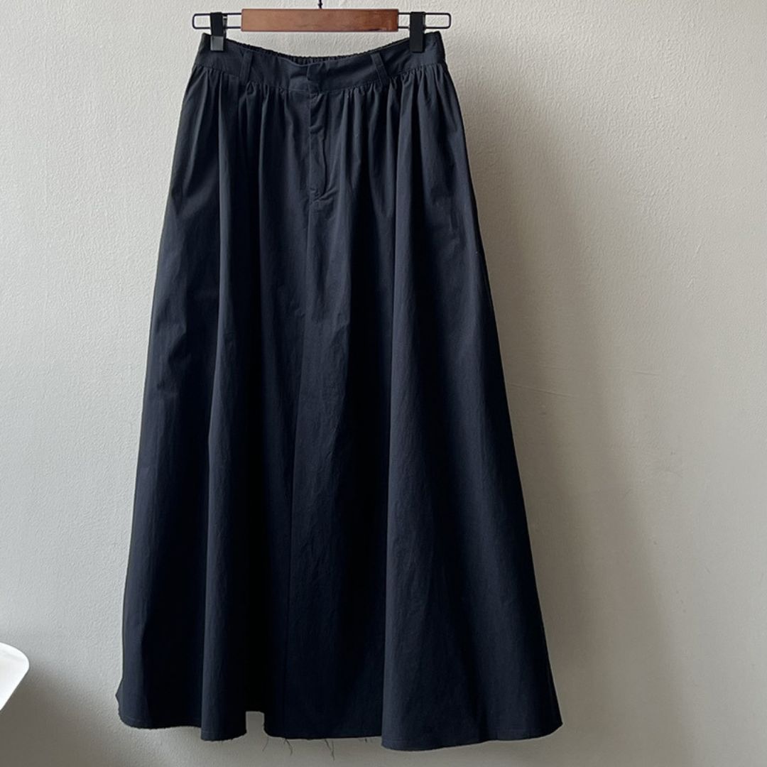 Women's High-Waisted A-Line Umbrella Midi Skirt
