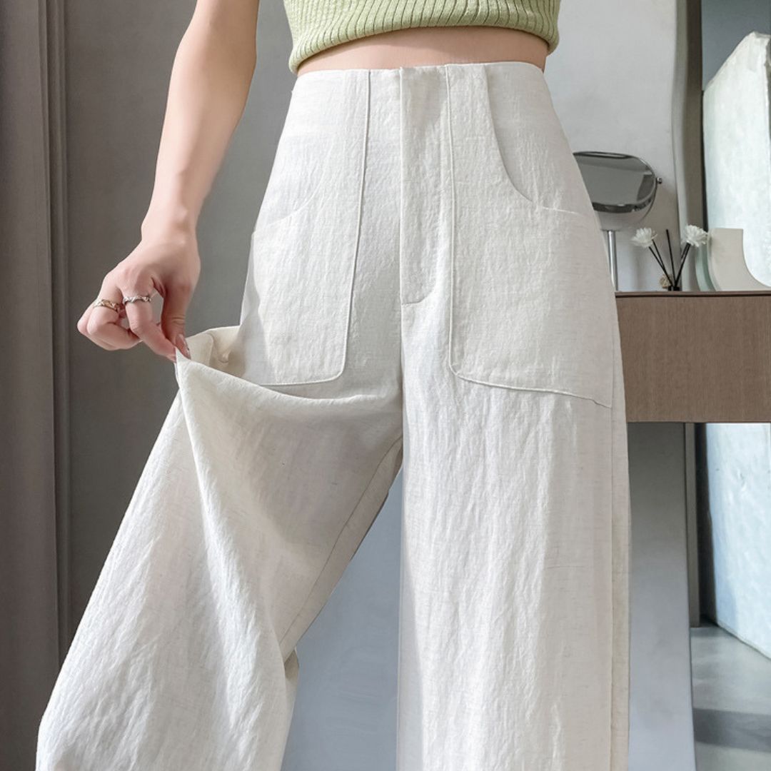 夏季輕薄棉麻冰絲褲