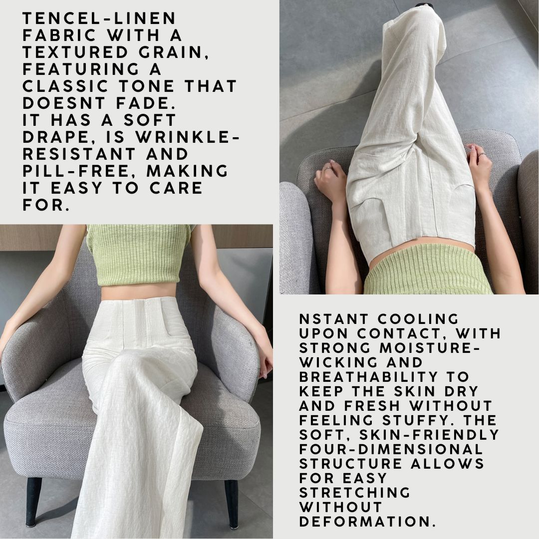 夏季輕薄棉麻冰絲褲