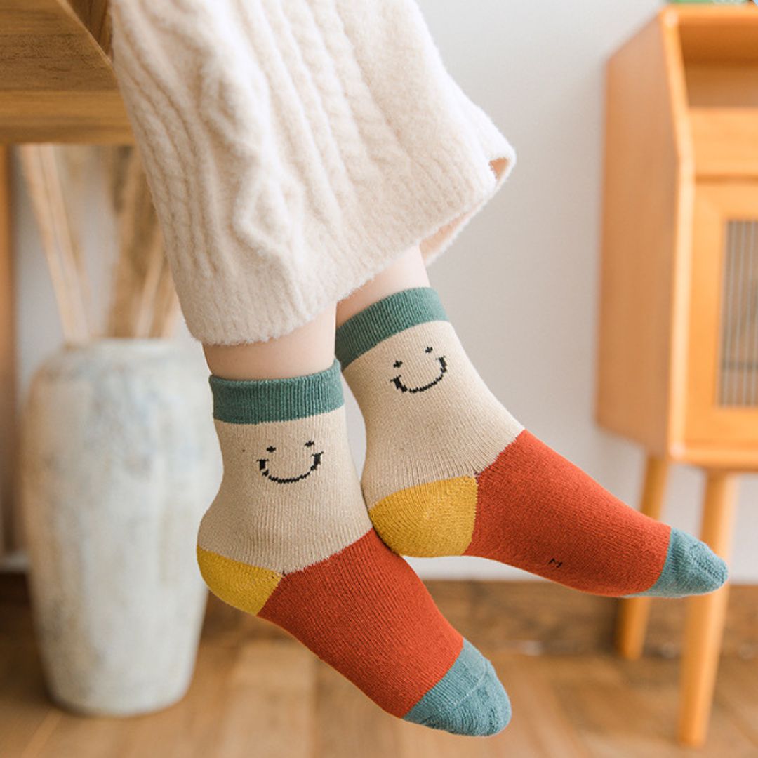 兒童保暖棉質加厚襪子(5雙)