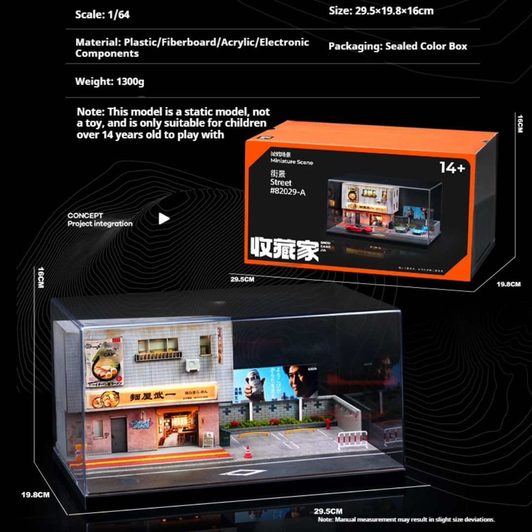 1:64 Japanese Ramen Shop Lighting Scene Box