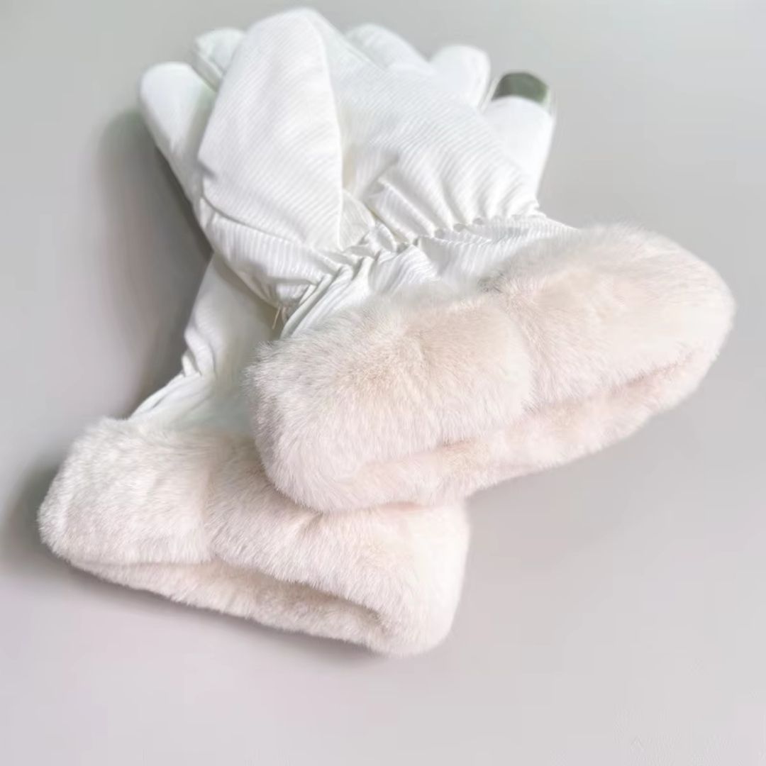 蝴蝶結冬季保暖手套