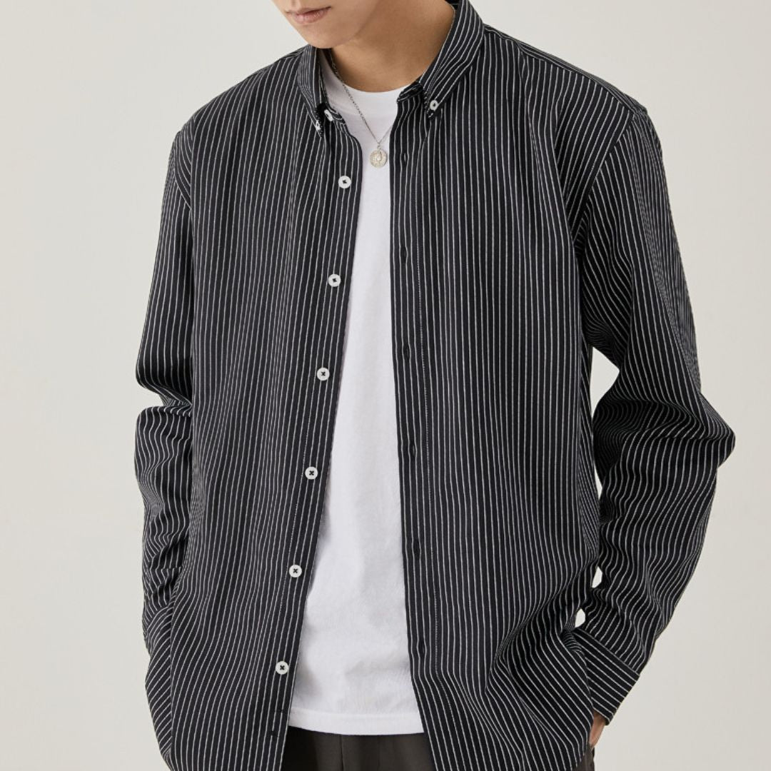 條紋長袖恤衫