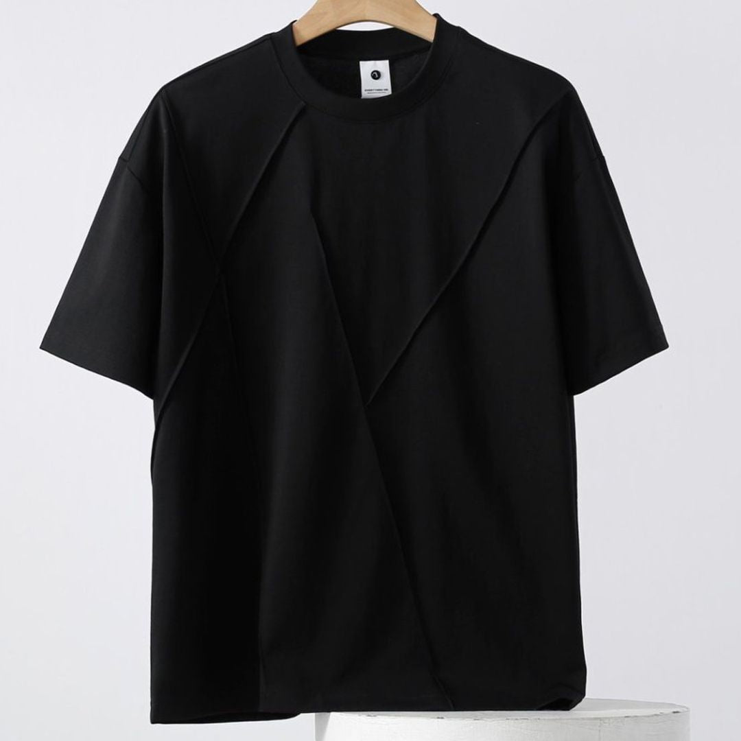 3Dリブデザイン メンズ 半袖Tシャツ