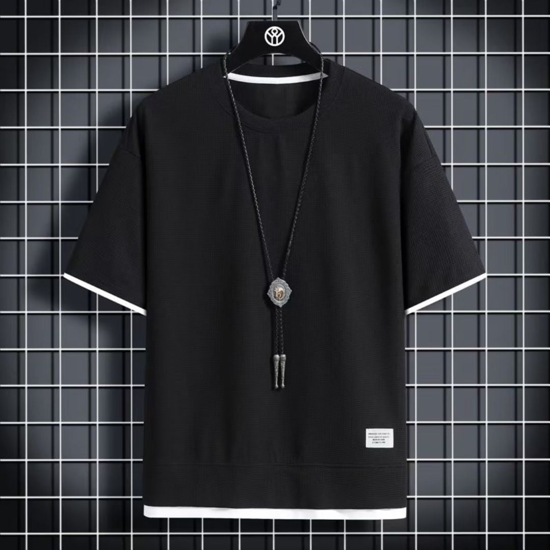 Faux Two-Piece Crew Neck T-Shirt (Min. 2 pcs)