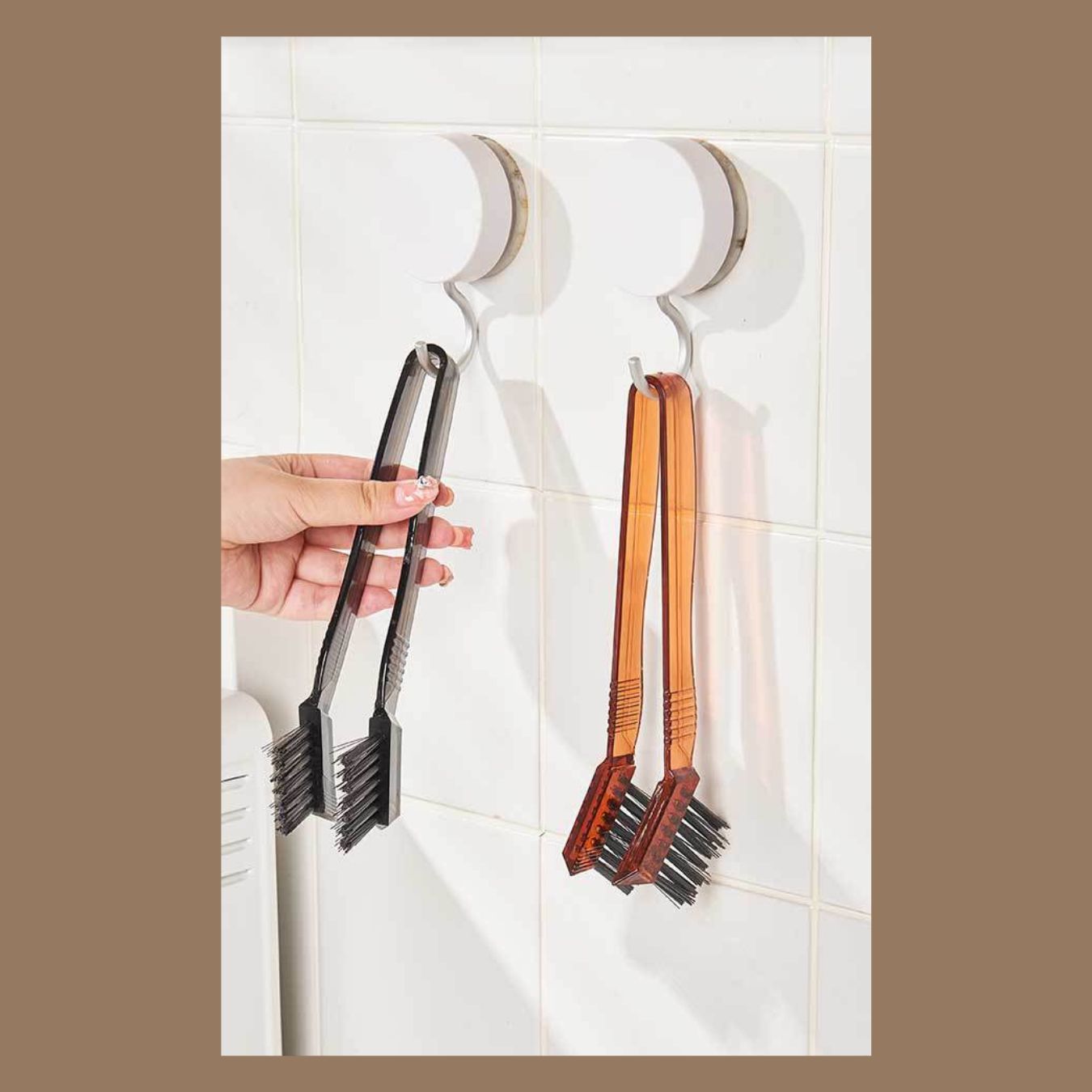Multi-function Bathroom Gap Brush 2-in-1 Clip