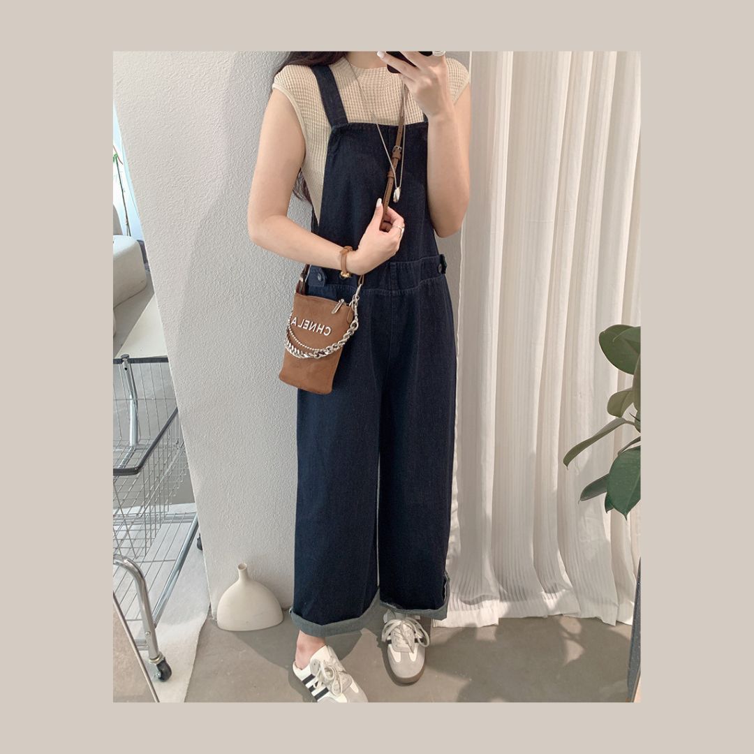Casual Solid Color Wide-Leg Jumpsuit