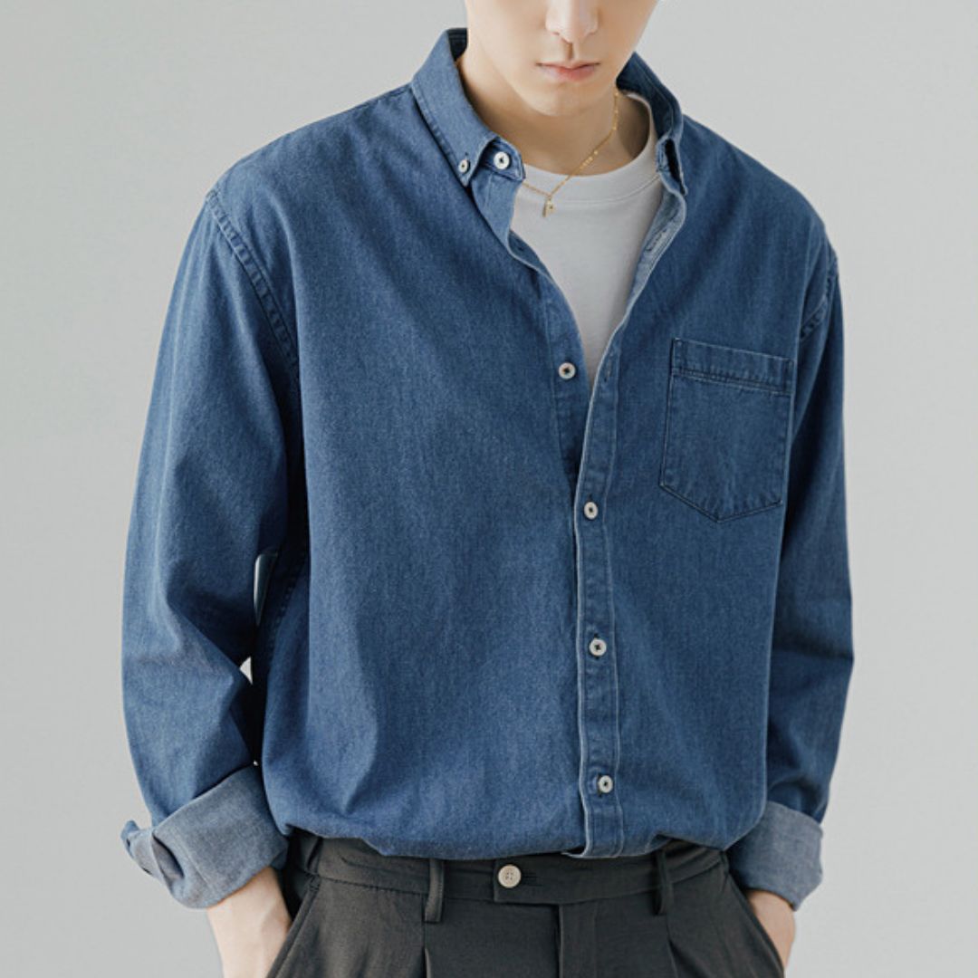牛仔長袖襯衫