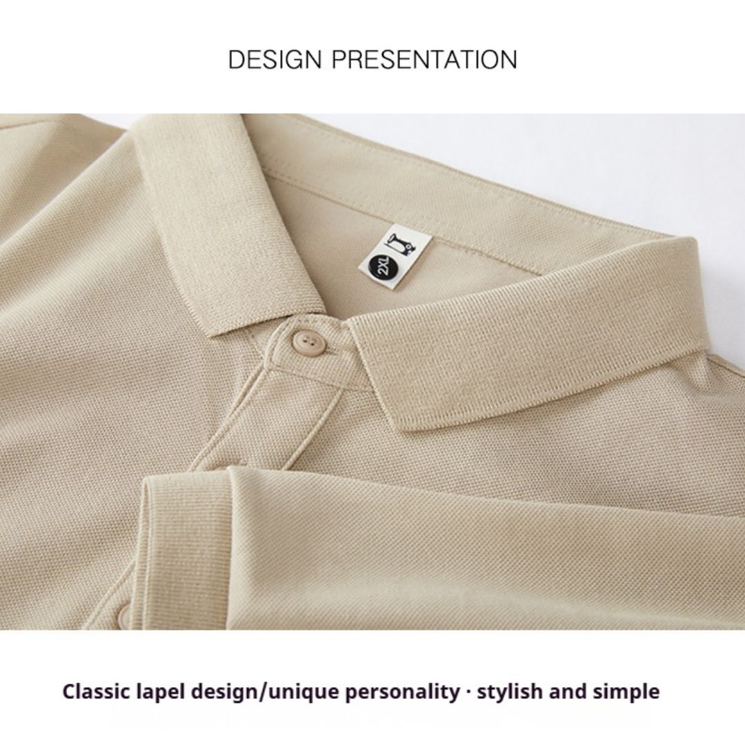 短袖純色翻領T恤