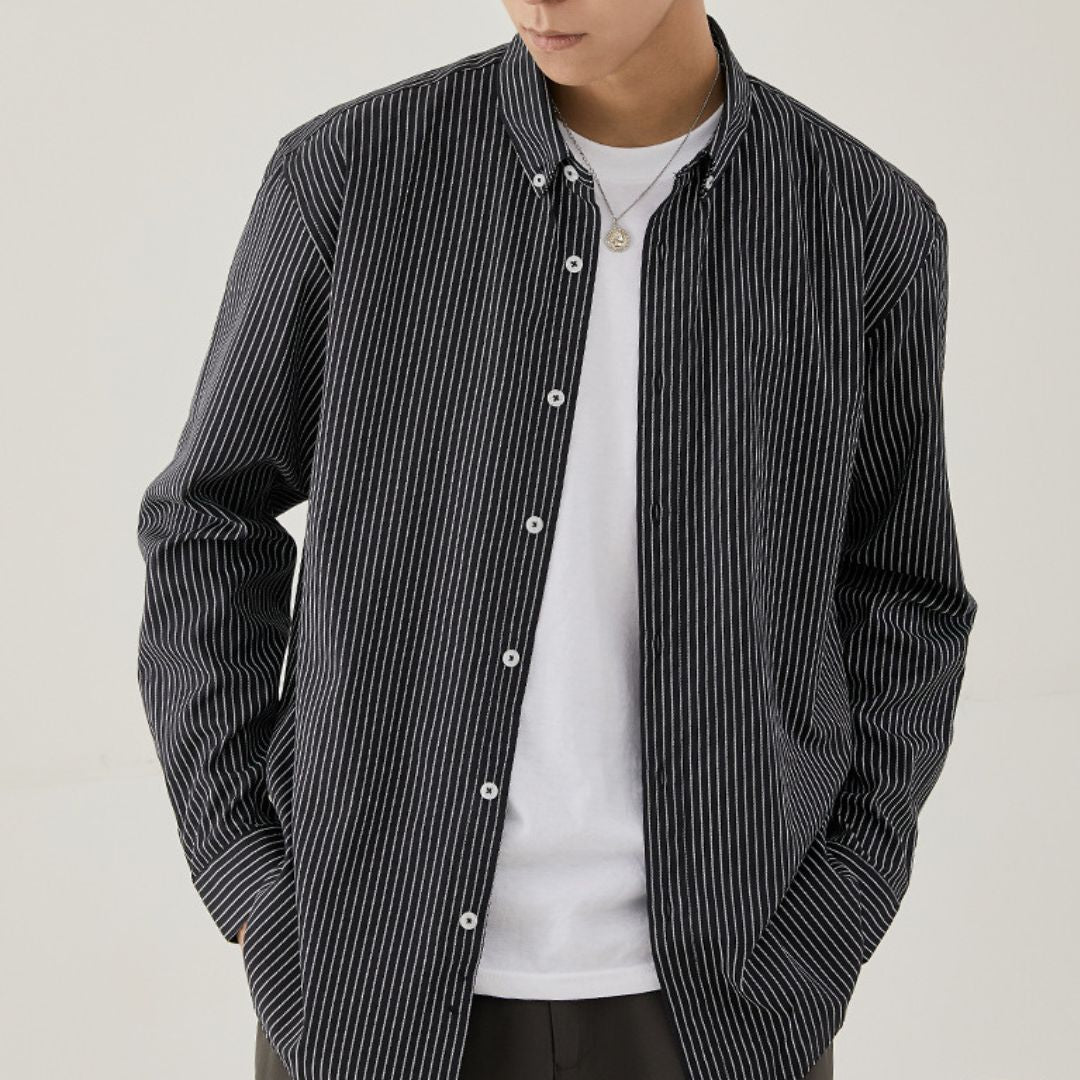 條紋長袖恤衫