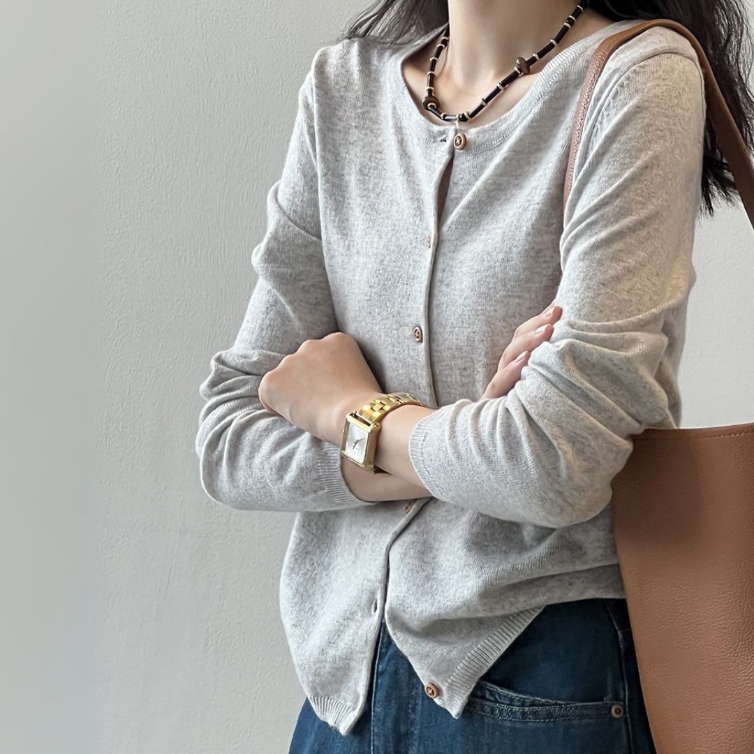 Women's Color-Block Striped Knit Round-Neck Jacket