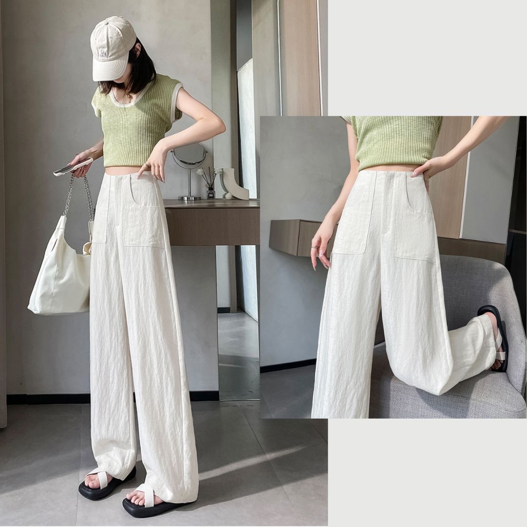 夏季輕薄棉麻冰絲褲
