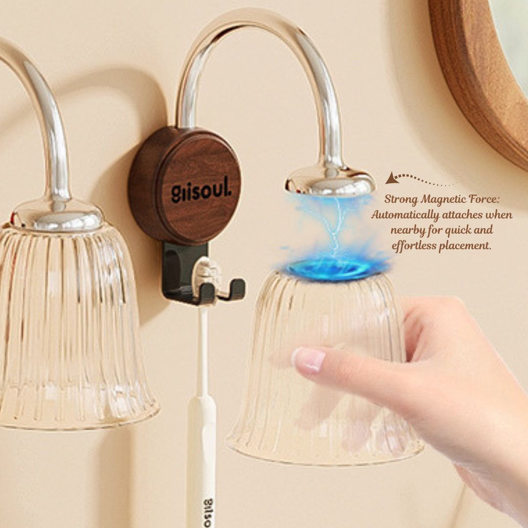 Vintage-Style Magnetic Toothbrush & Tumbler Holder