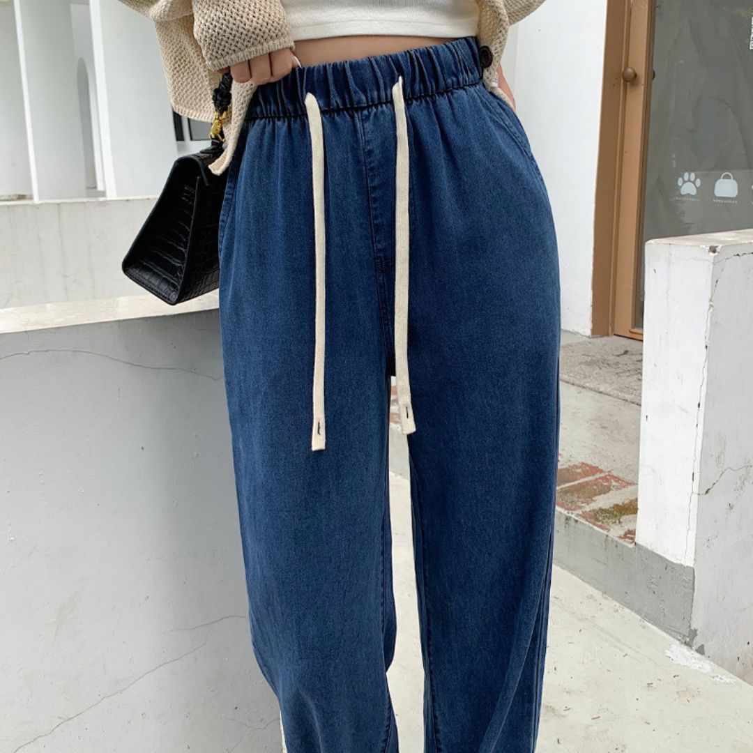 女款闊腿牛仔褲