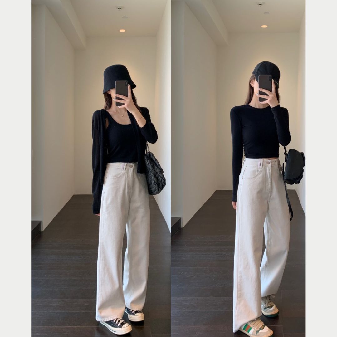 New Straight-Leg Wide-Leg Jeans