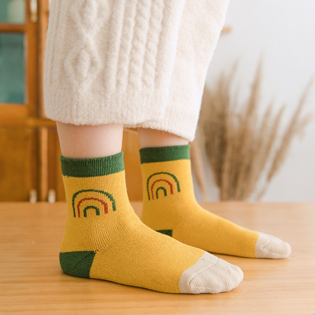 兒童保暖棉質加厚襪子(5雙)