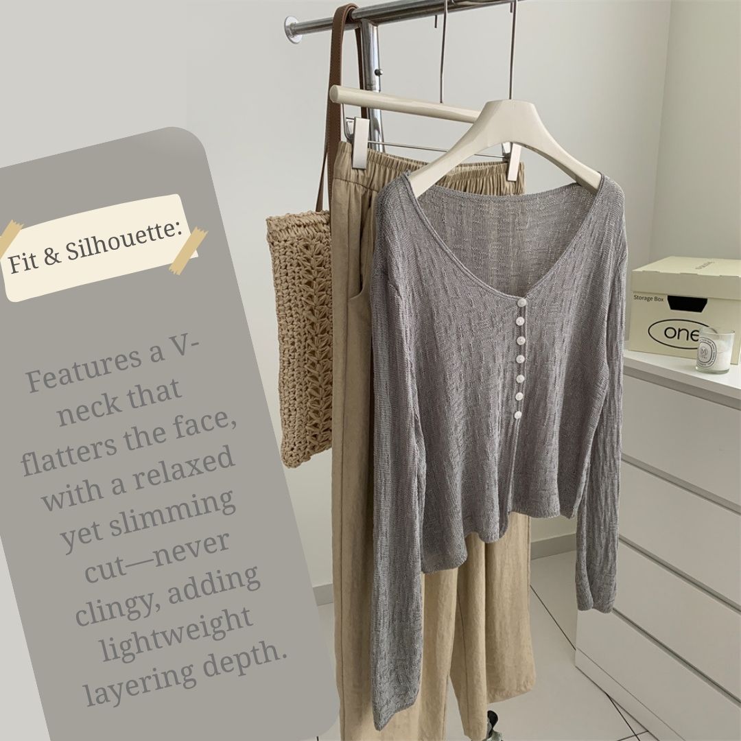 V-Neck Knit Jacket