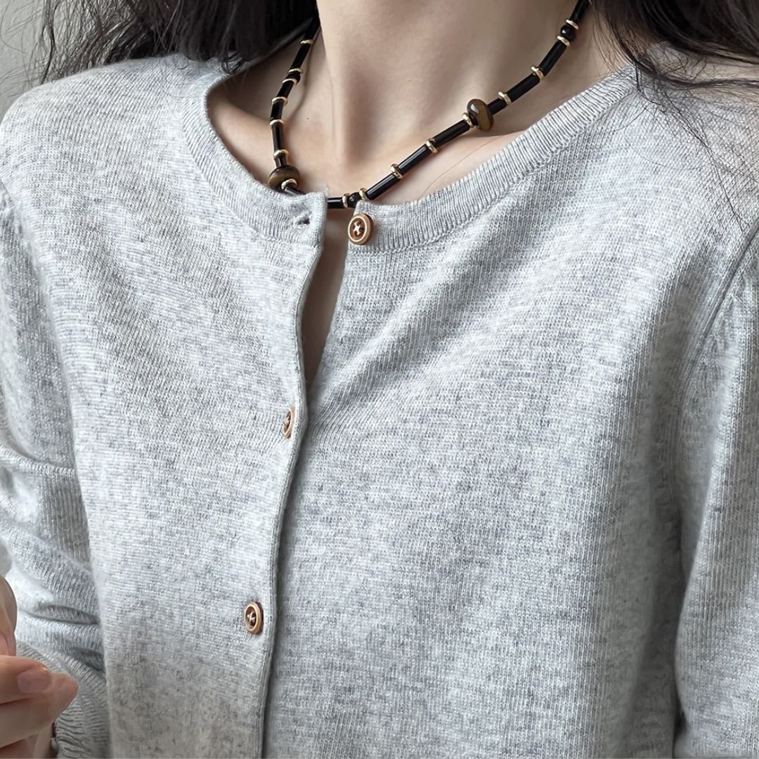 Women's Color-Block Striped Knit Round-Neck Jacket