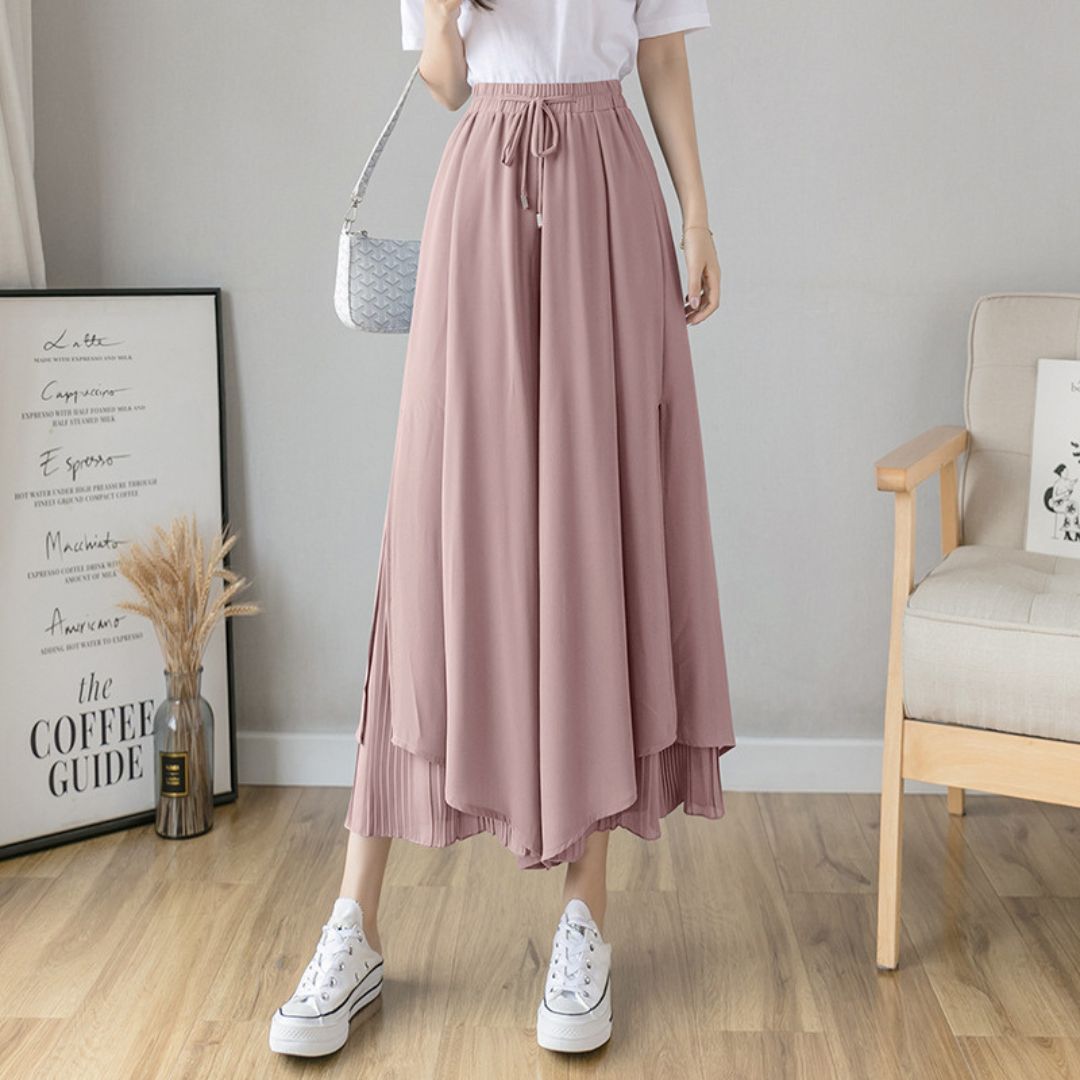 Pleated Chiffon Trousers