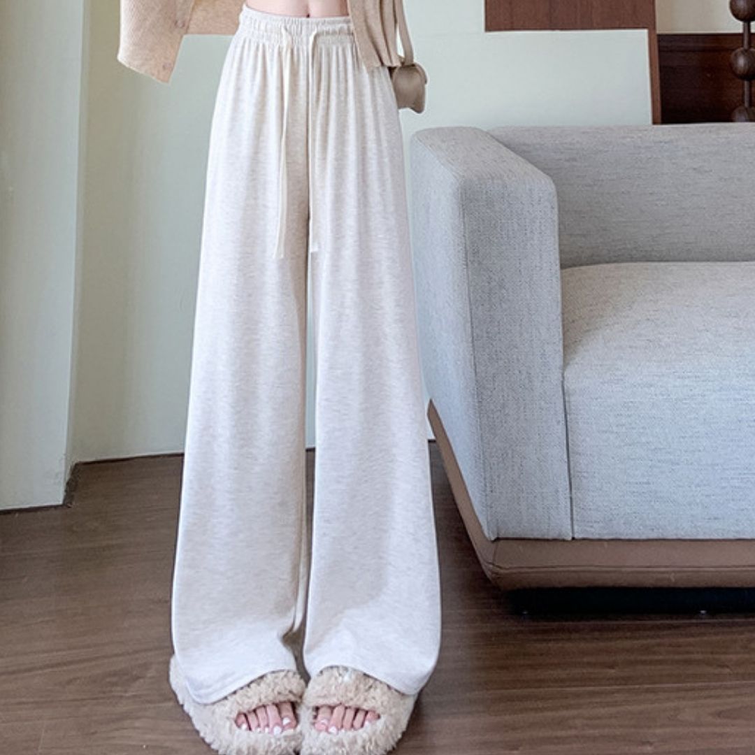 High-Waisted Loose Straight-Leg Casual Pants for Fall