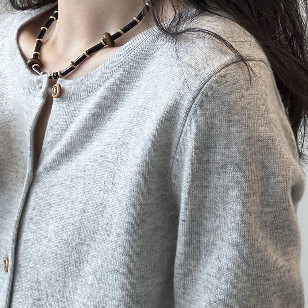Women's Color-Block Striped Knit Round-Neck Jacket