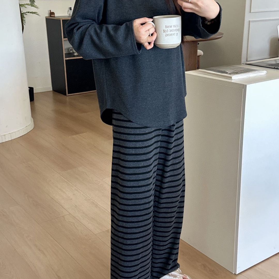 條紋舒適套裝居家服
