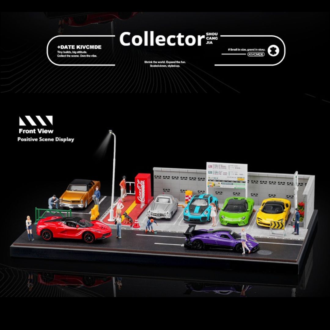 1:64日本の地上駐車場の照明シーン
