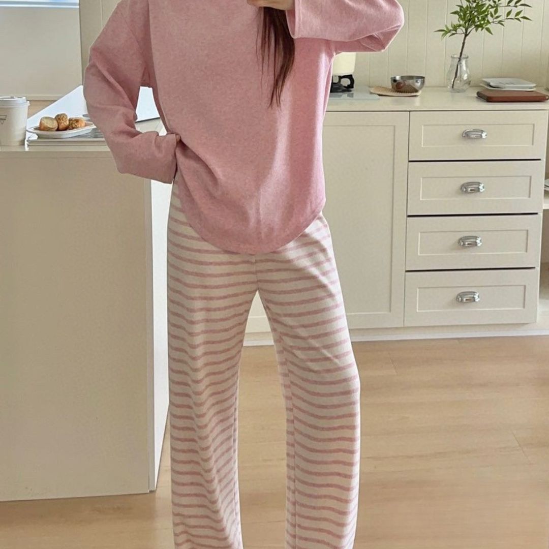 條紋舒適套裝居家服