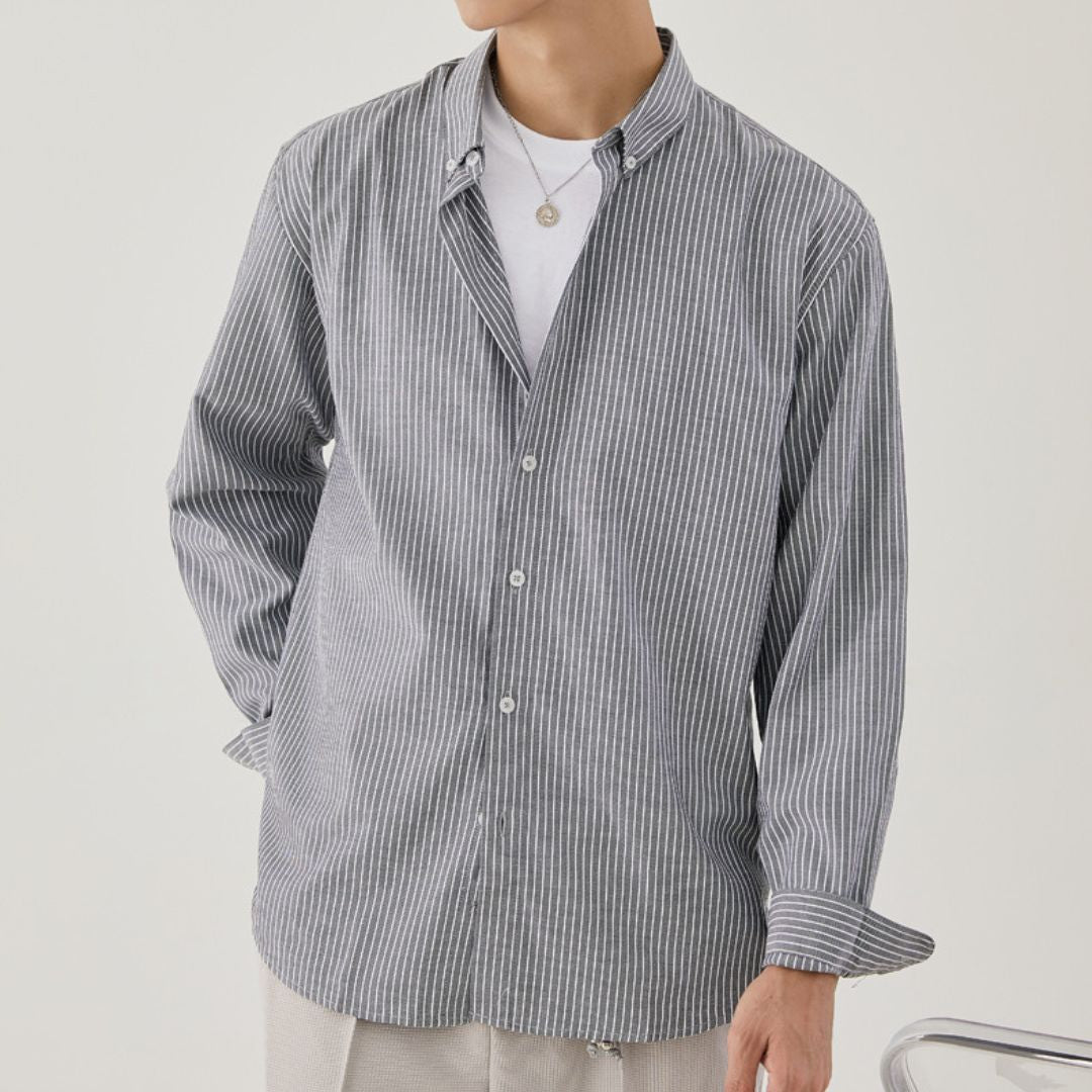 條紋長袖恤衫