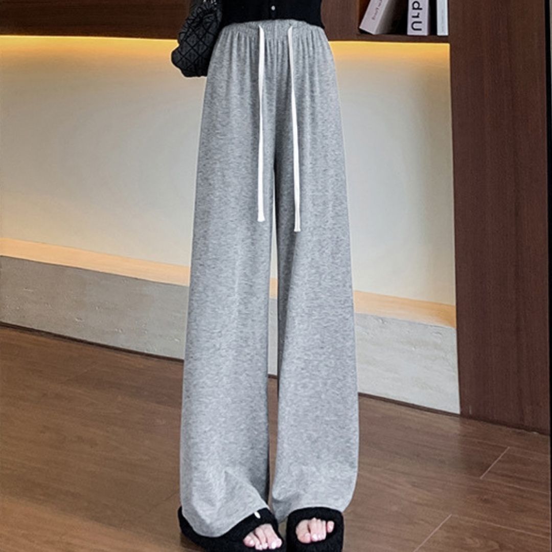 High-Waisted Loose Straight-Leg Casual Pants for Fall