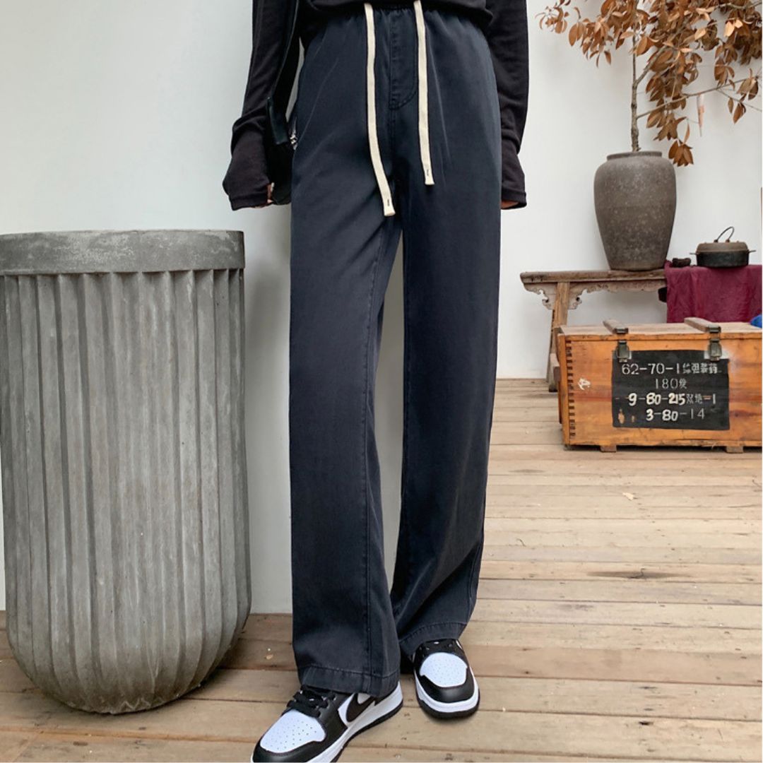 女款闊腿牛仔褲