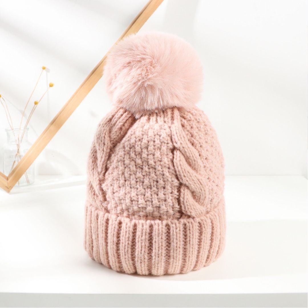 New Winter Pompom Thick Plush Cap