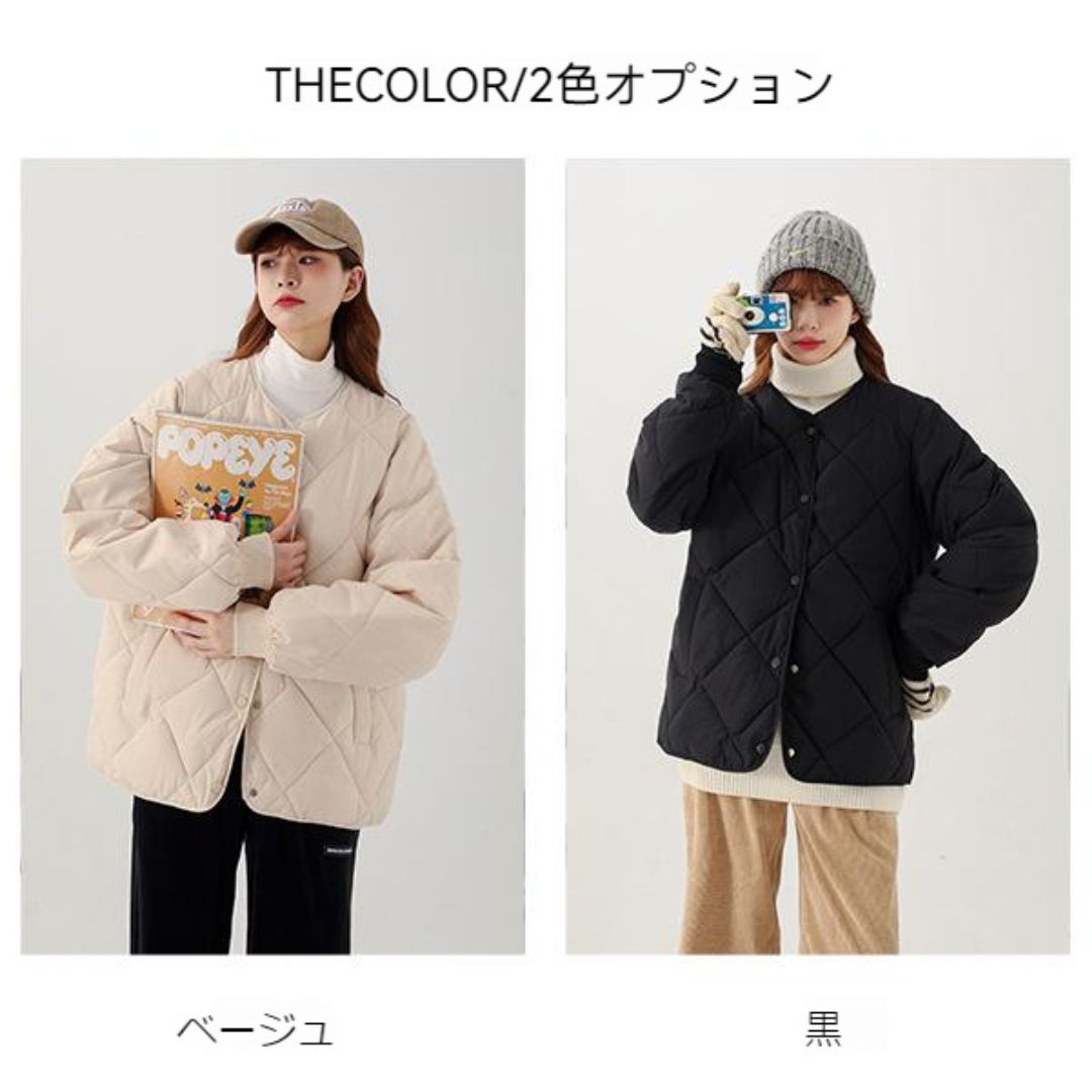 日系菱格紋圓領夾面外套