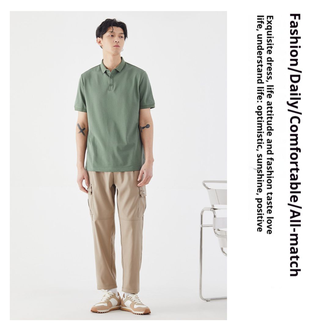 短袖純色翻領T恤