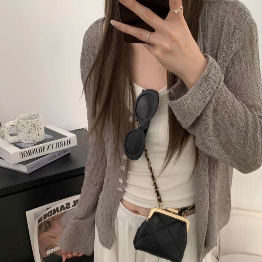 V-Neck Knit Jacket