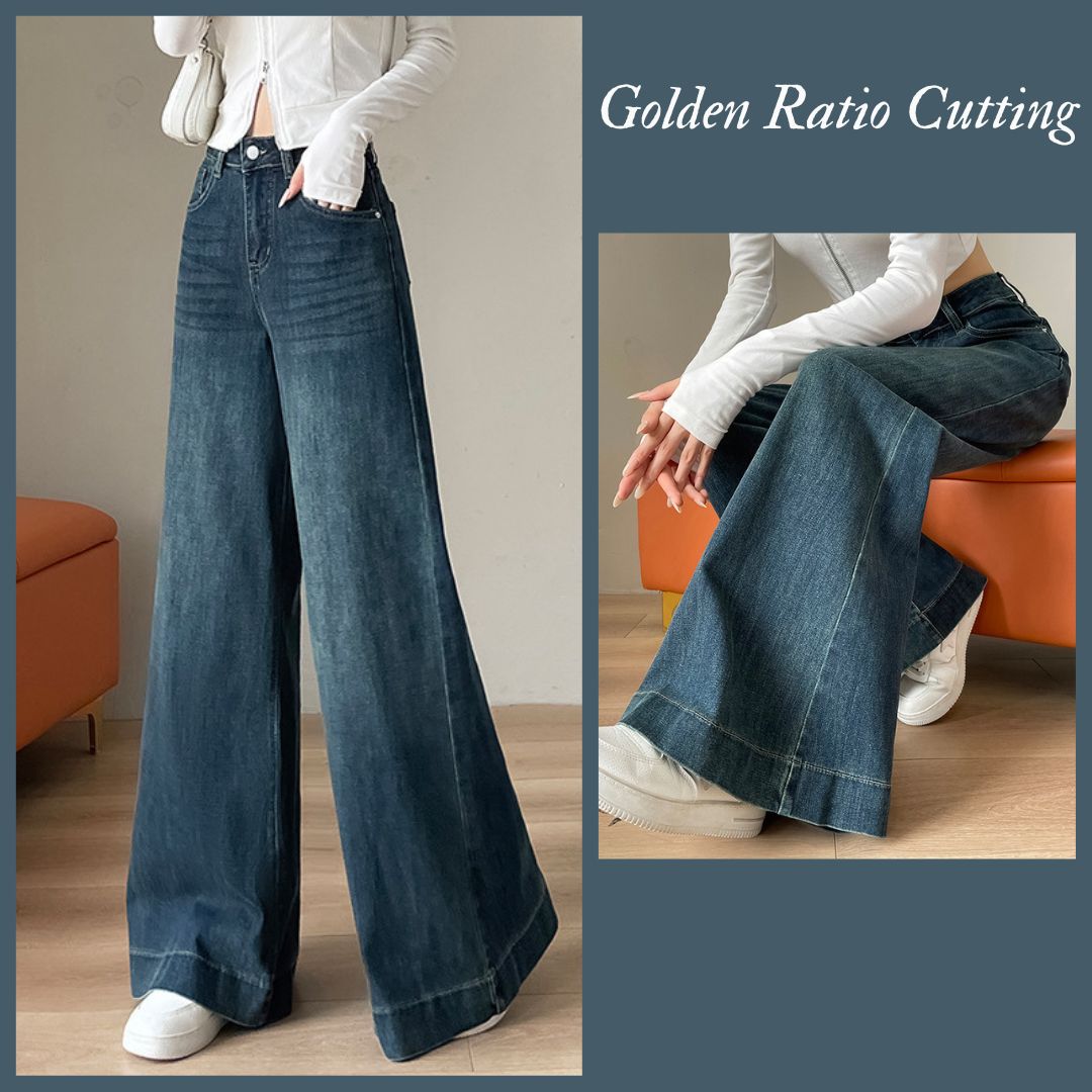 高腰寬鬆喇叭褲