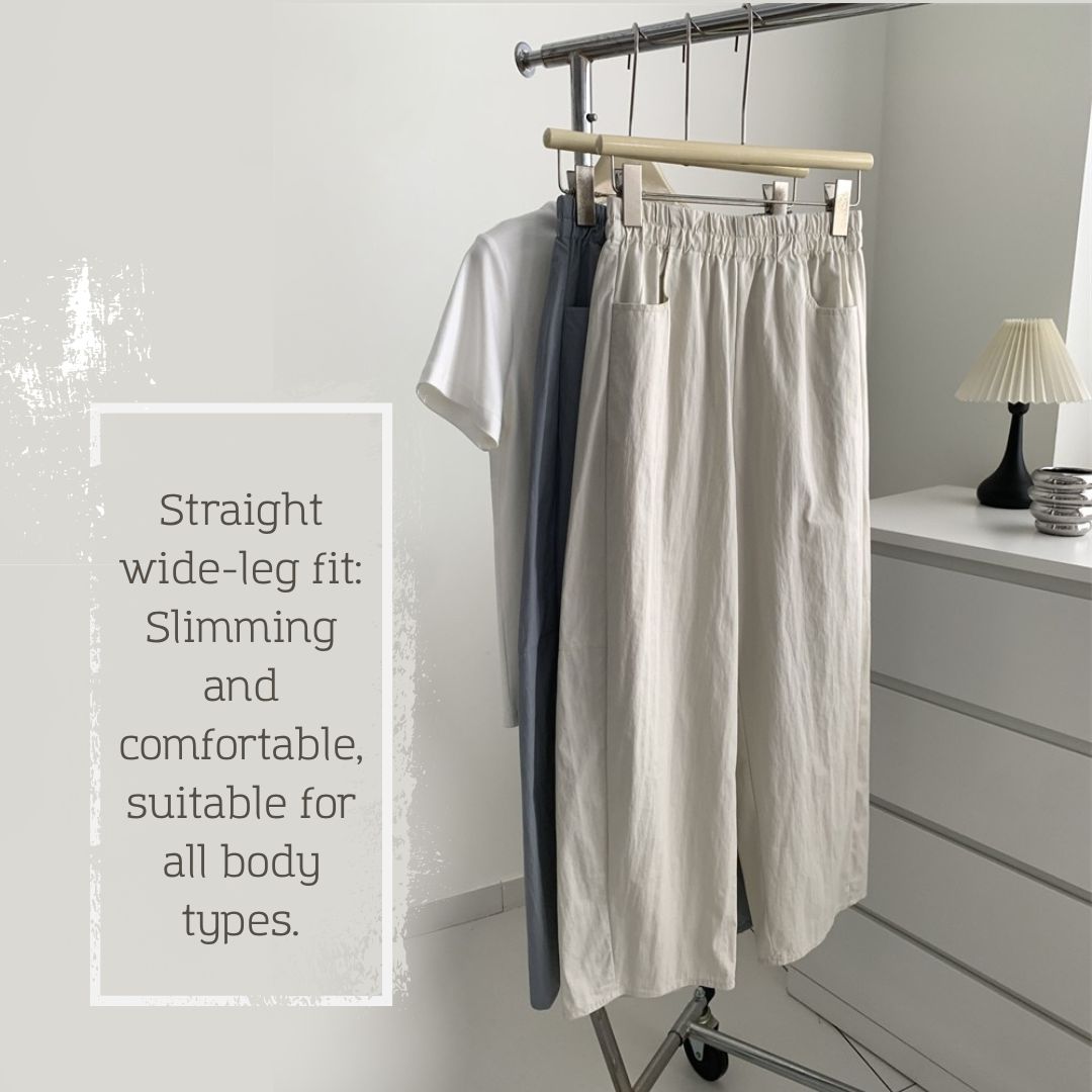 Japanese-Style Vintage Straight-Leg Wide-Cut Cropped Pants