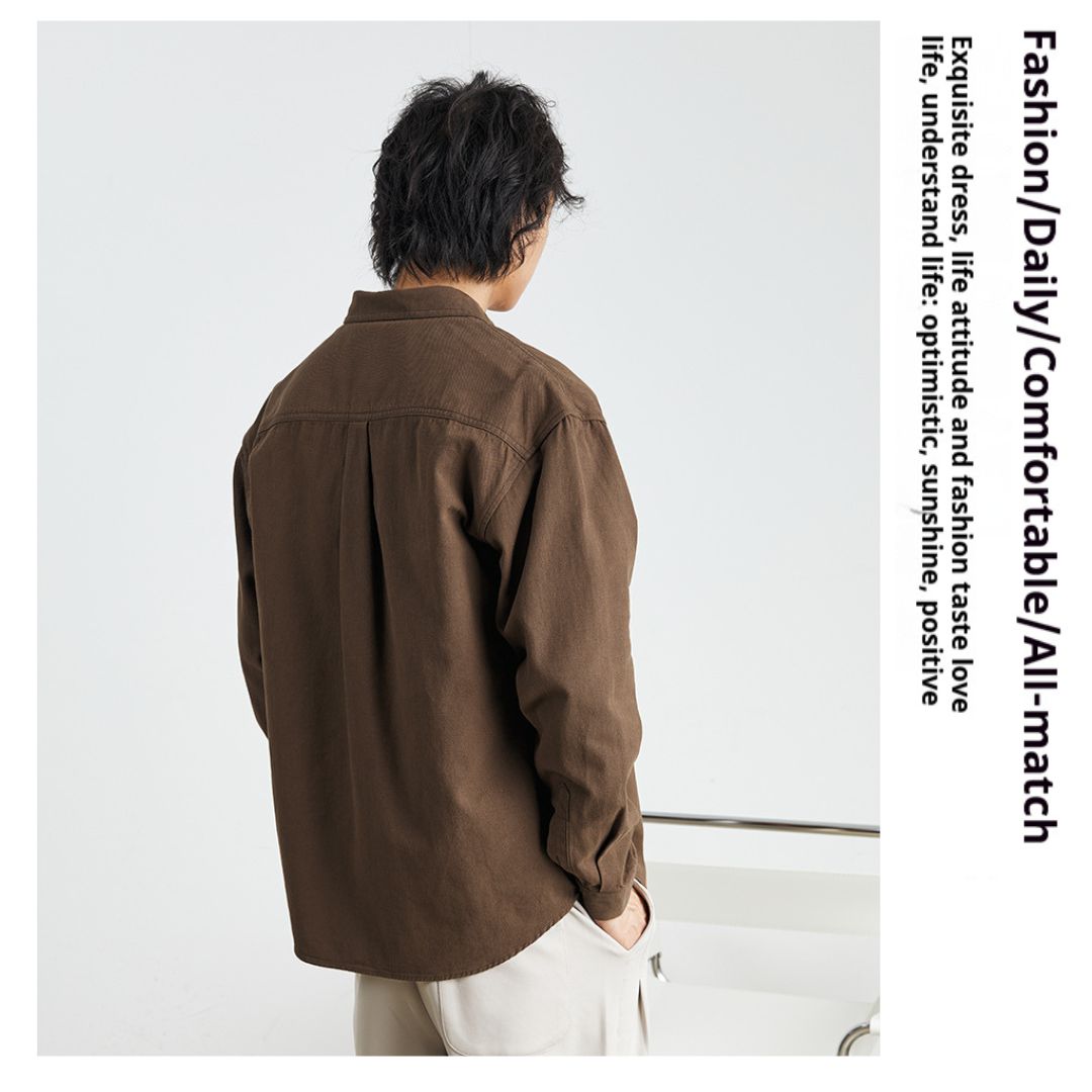 純棉素色雙口袋恤衫