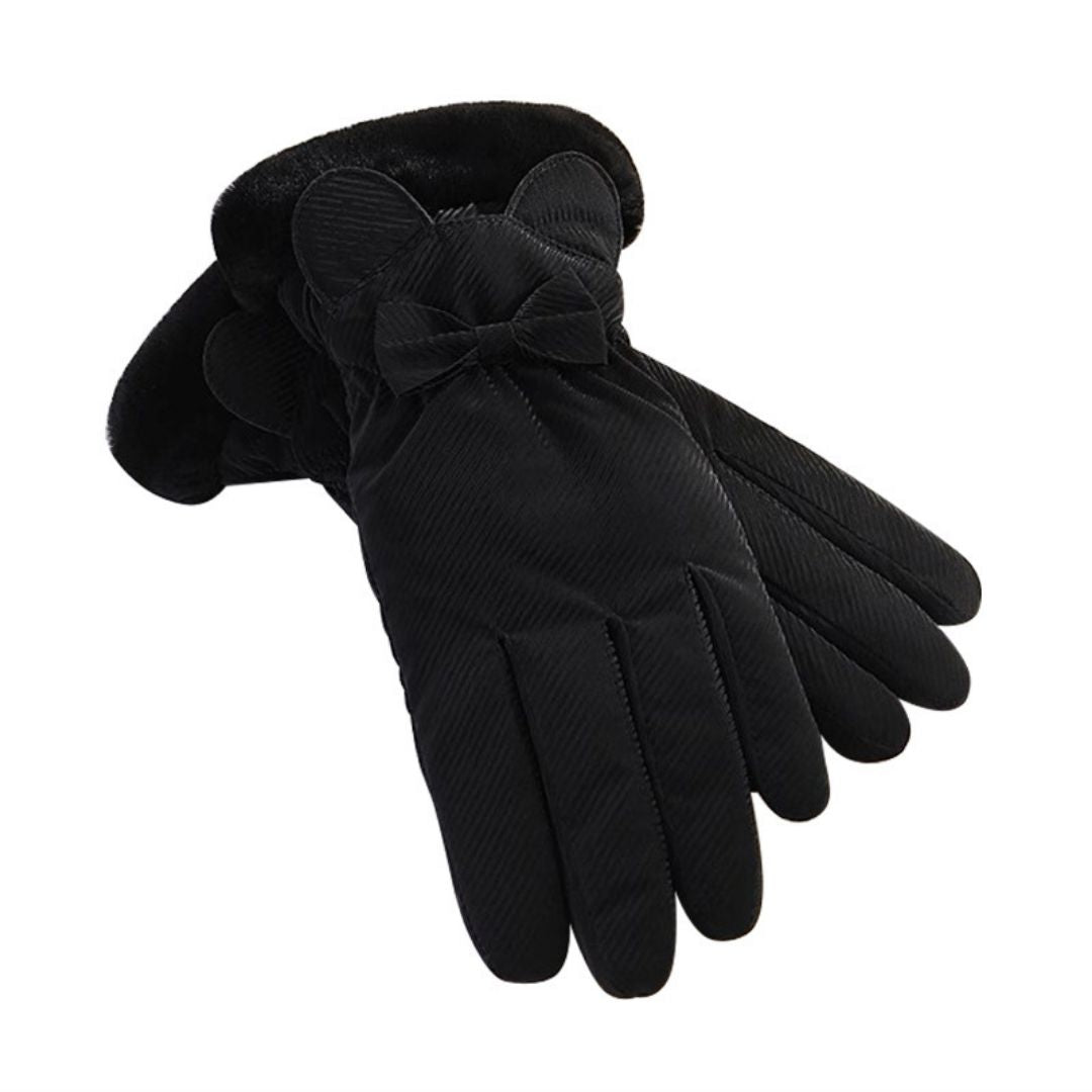 蝴蝶結冬季保暖手套