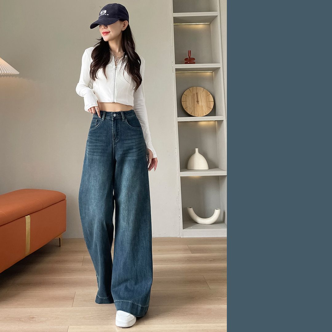 高腰寬鬆喇叭褲