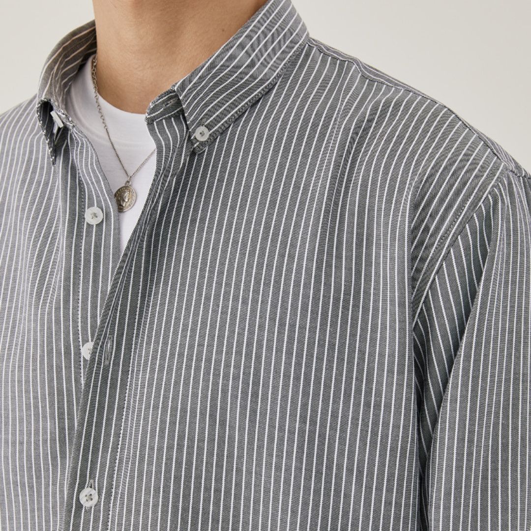 條紋長袖恤衫