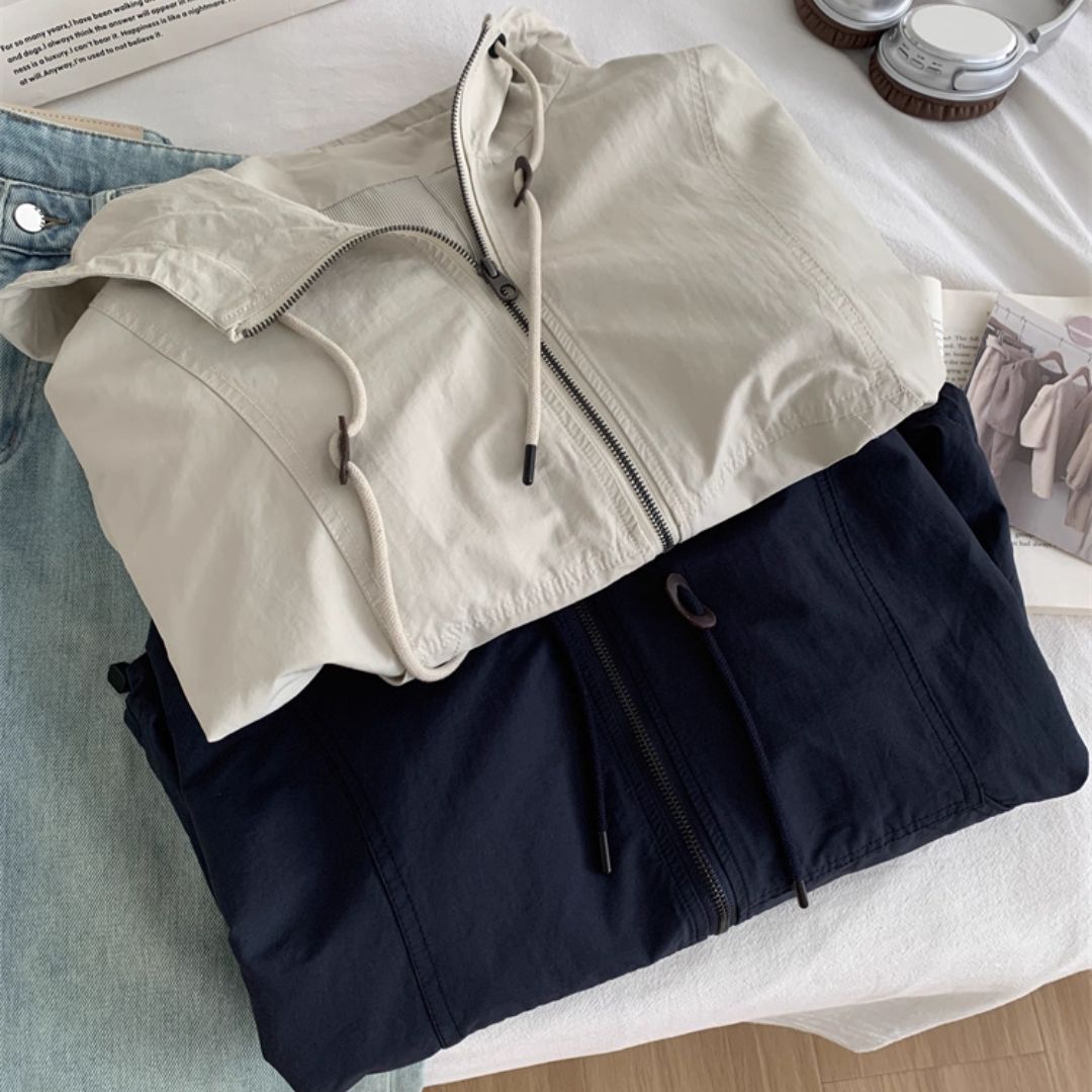 Women's Retro-Style Short-Length Hooded Trench Coat