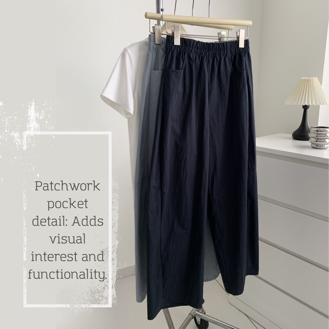 Japanese-Style Vintage Straight-Leg Wide-Cut Cropped Pants